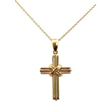 Estate 14kt Yellow Gold Cross Pendant Necklace