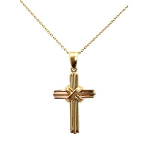 Estate 14kt Yellow Gold Cross Pendant Necklace