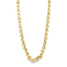 Estate 14kt Yellow Gold Diamond Cut Rolo Chain Necklace