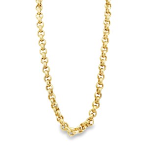Estate 14kt Yellow Gold Diamond Cut Rolo Chain Necklace