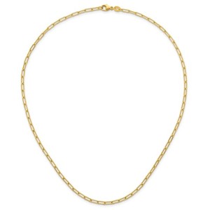 14kt Yellow Gold 20" Solid 2.5mm Paperclip Link Necklace