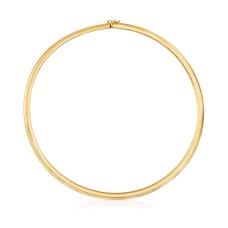 Estate 14kt Yellow Gold 5mm Domed Omega Necklace