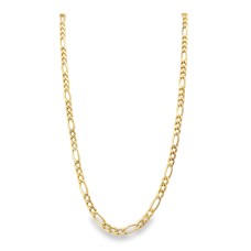 Estate 14kt Yellow Gold Semi-solid Figaro Chain
