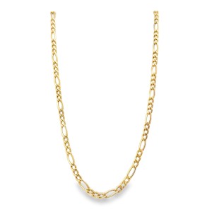 Estate 14kt Yellow Gold Semi-solid Figaro Chain