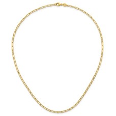 14kt Yellow Gold 16" Solid 2.5mm Paperclip Link Necklace