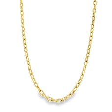 Estate 18kt Yellow Gold Textured Cable Link Necklace Chain