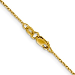 14kt Yellow Gold 1.25mm Diamond Cut Cable Link Chain