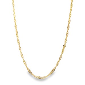 Estate 14kt Yellow Gold 24" 1.8mm Singapore Link Chain Necklace