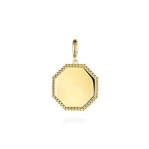 Gabriel & Co. 14kt Yellow Gold Bujukan Hexagon Medallion Pendant Charm