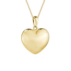 14kt Yellow Gold Puffed Heart Locket Pendant