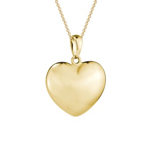 14kt Yellow Gold Puffed Heart Locket Pendant