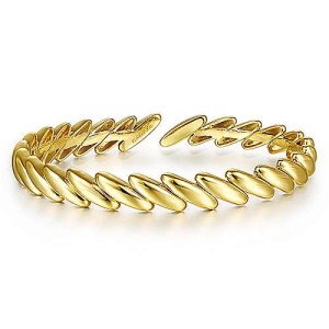 Gabriel & Co. 14kt Yellow Gold Diagonal Bar Cuff Bracelet
