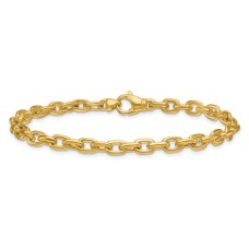 14kt Yellow Gold 4.7mm Solid Oval Link Bracelet