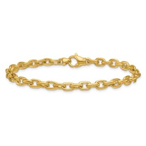 14kt Yellow Gold 4.7mm Solid Oval Link Bracelet