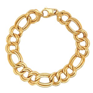 Estate 14kt Yellow Gold Curb Figaro Bracelet