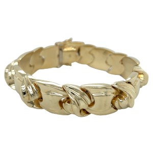 Estate 14kt Yellow Gold Polished Fancy Link Bracelet