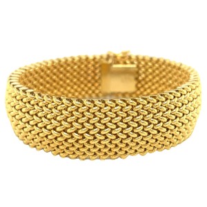 Estate 14kt Yellow Gold Wide Woven Bracelet