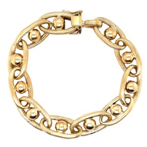 Estate 14kt Yellow Gold Oval Link Bracelet