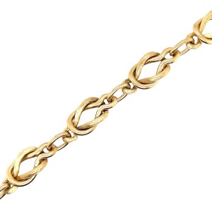 Estate 14kt Yellow Gold Square Knot Link Bracelet