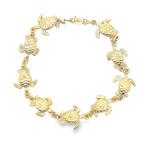 Estate 14kt Yellow Gold Sea Turtle Bracelet