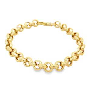 Estate 14kt Yellow Gold Diamond Cut Rolo Bracelet