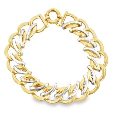 Estate 14kt Two-tone Gold Open Link Bracelet