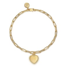 Gabriel & Co. 14kt Yellow Gold "Bujukan" Heart Charm Bracelet