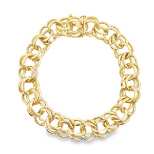Estate 14kt Yellow Gold 13mm Charm Bracelet