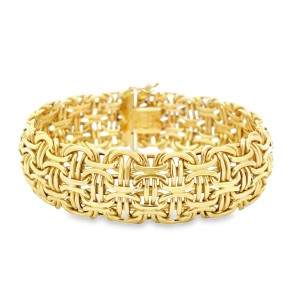 Estate 14kt Yellow Gold Basket Weave Bracelet