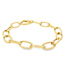 Estate Herco 14kt Yellow Gold Oval Link Bracelet
