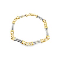 Estate 14kt Two-tone Gold Link Bracele