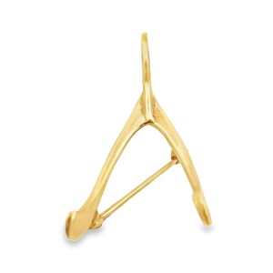 Estate 14kt Yellow Gold Wishbone Brooch