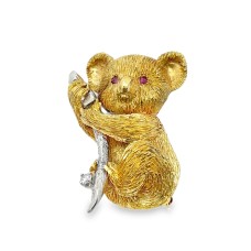 Estate Mid-Century Maurice Guyot 18kt Yellow Gold Koala Brooch Estate Mid-Century Maurice Guyot 18kt Yellow Gold Koala Brooch