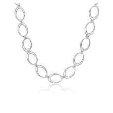 Peter Storm "Tessuto Colori" Sterling Silver Double Oval Links Necklace