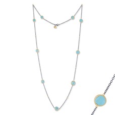 Lika Behar 24kt Yellow Gold & Oxidized Sterling Silver Arizona Turquoise "Katya" Necklace