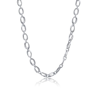 Peter Storm "Tessulto Colori" Sterling Silver Twisted And Polished Oval Link 36" Necklace