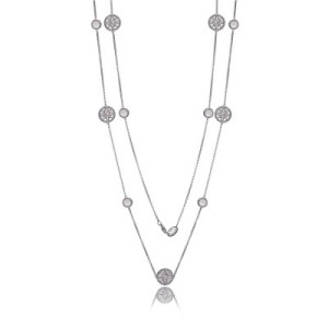 Charles Garnier Sterling Silver And Mother Of Pearl "Compass Rose" Necklace