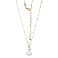 Charles Garnier 18kt Yellow Gold Over Sterling Silver Freshwaer Pearl And CZ Venus Pendant