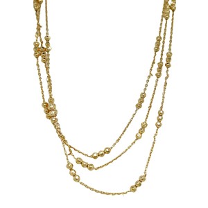 Peter Storm "Tessulto Colori" Yellow Gold Finish Sterling Silver Triple Strand 18" Necklace