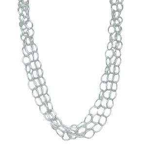 Peter Storm Tessuto Colori Sterling Silver Triple Strand Necklace
