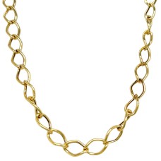Peter Storm "Tessuto Colori" Yellow Finish Sterling Silver  36" Link Necklace