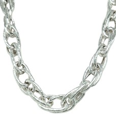 Peter Storm "Tessuto Colori" Sterling Silver Textured Oval Link Necklace