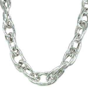 Peter Storm "Tessuto Colori" Sterling Silver Textured Oval Link Necklace