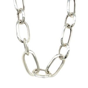 Peter Storm "Tessuto Colori" Sterling Silver Oval Link Chain Necklace