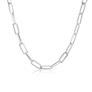 Peter Storm "Tessuto Colori" Sterling Silver 18"  Polished  Paperclip Necklace