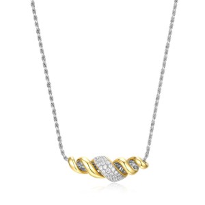 Charles Garnier Two -tone Sterling Silver "Celeste" Twist Necklace