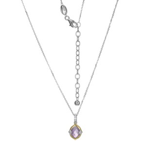Charles Garnier Two-tone Sterling Silver Amethyst Pendant