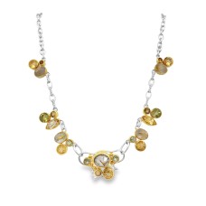 Michou Sterling Silver And 22kt Vermeil Gemstone Necklace