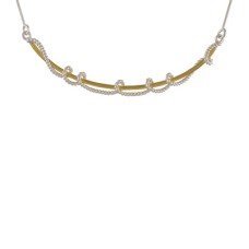 Michou Sterling Silver And 22kt Vermeil Twist-bar Necklace