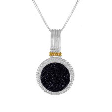 Michou Sterling Silver And 22kt Vermeil Druzy Quartz Pendant Necklace